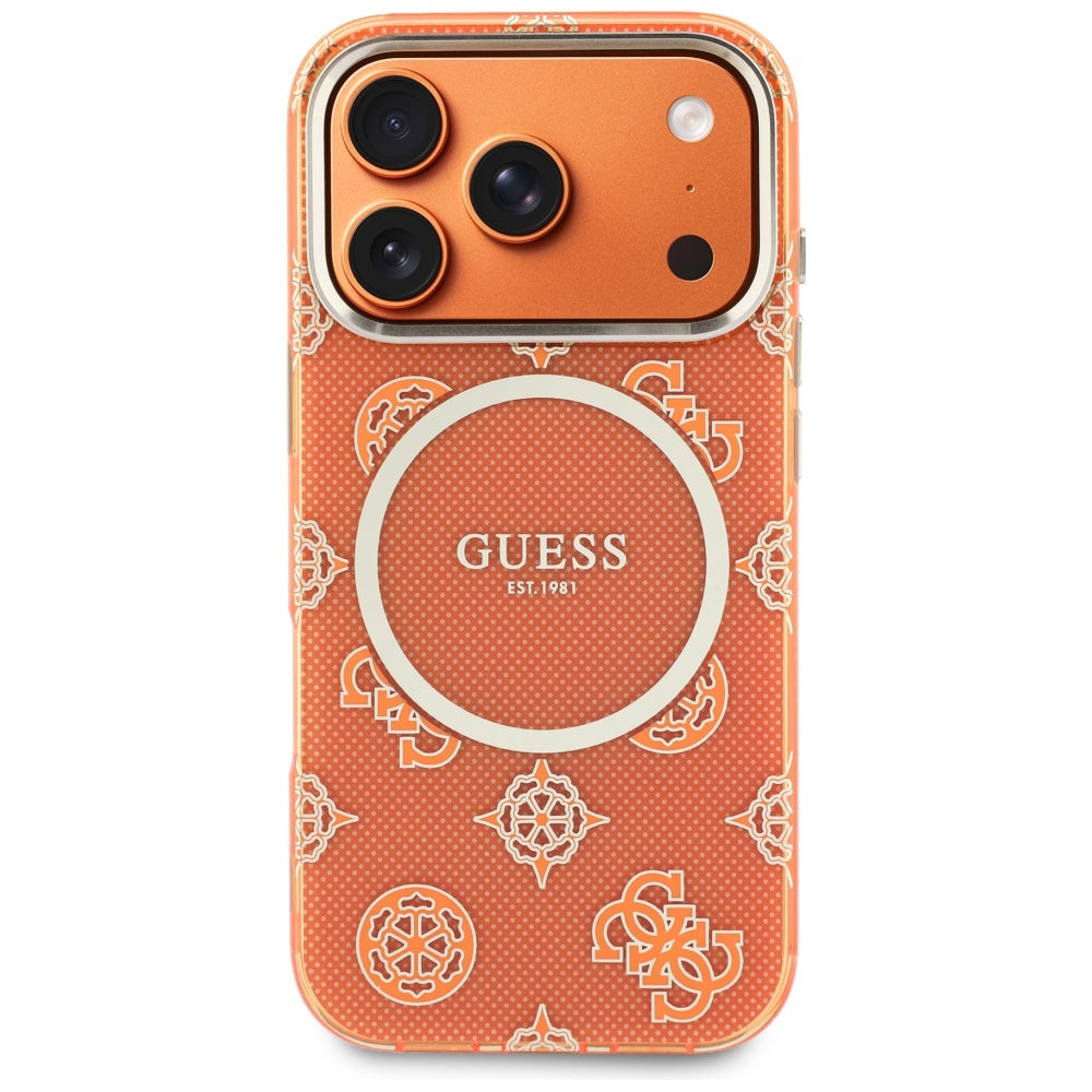 MagSafe tok Apple iPhone 17 Pro-hoz, Guess, IML Peony Dot, Narancssárga