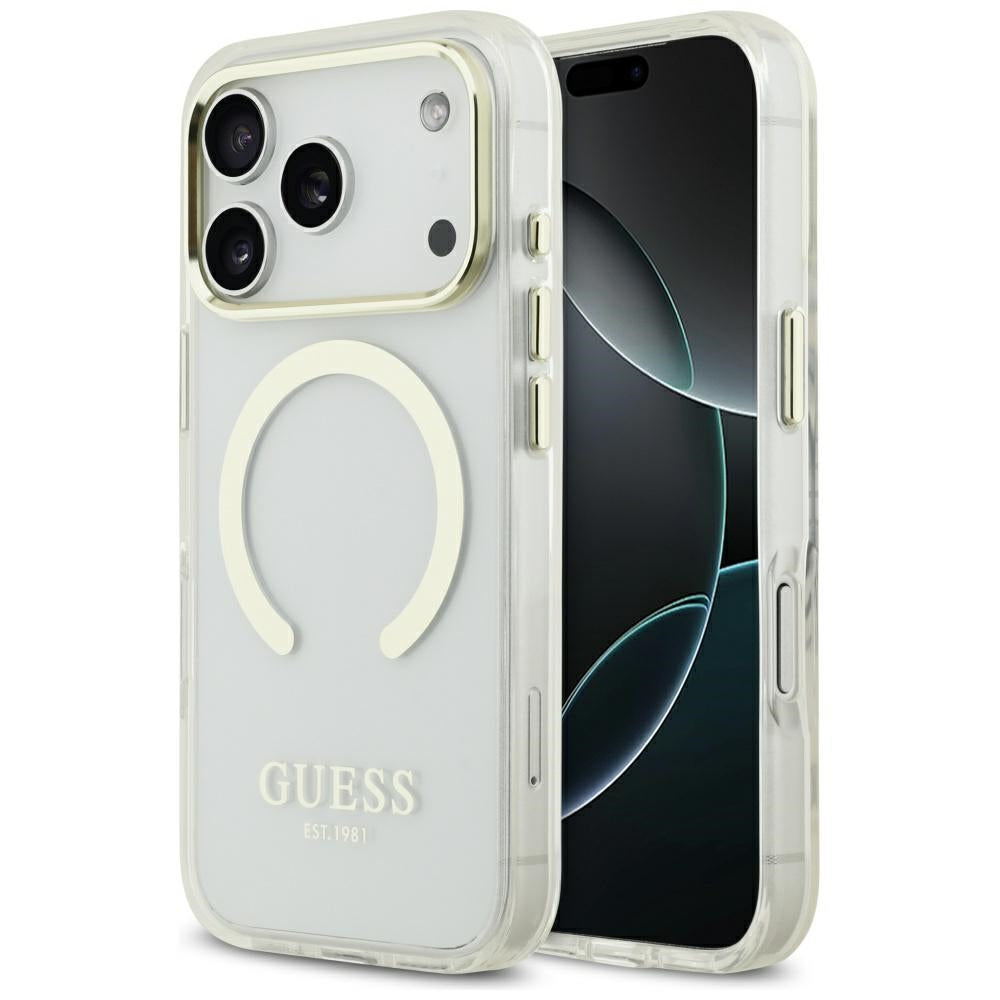 MagSafe tok Apple iPhone 17 Pro-hoz, Guess, Metal Outline, Arany