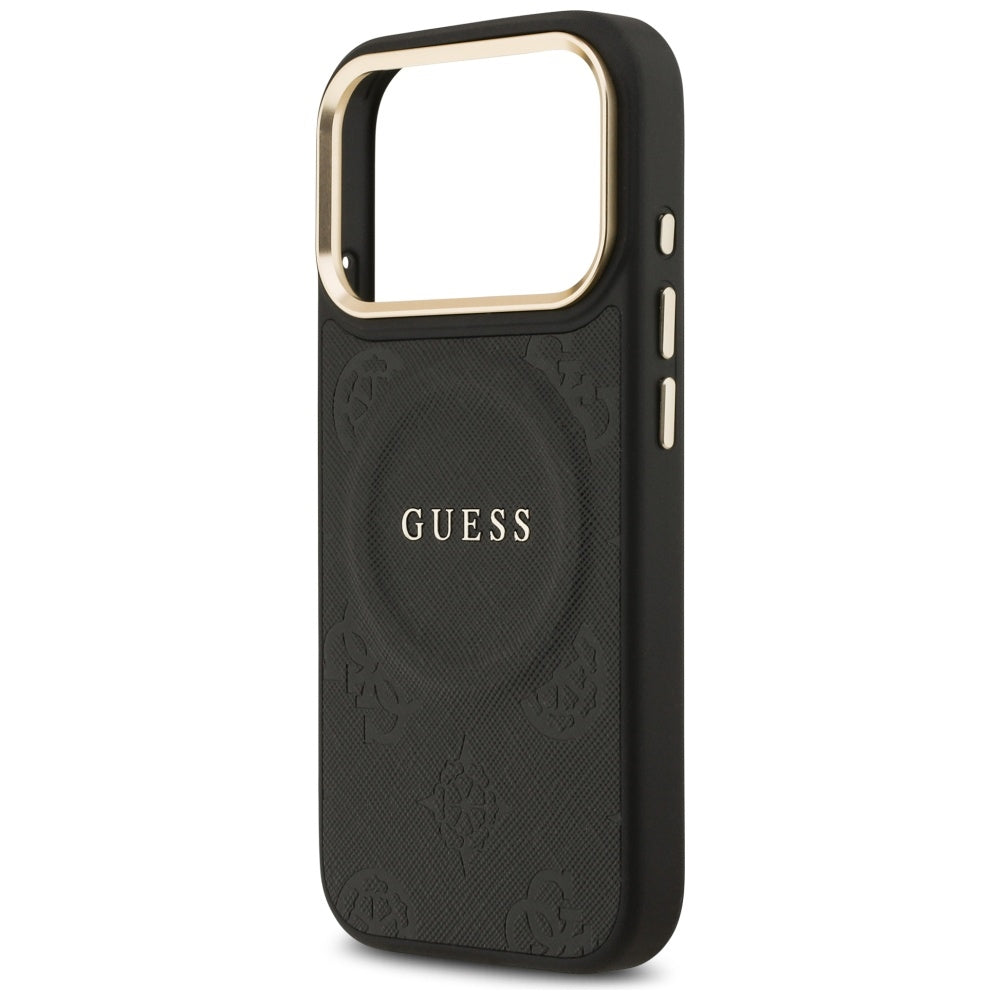 MagSafe tok Apple iPhone 17 Pro-hoz, Guess, Peony Hot Stamp, Fekete