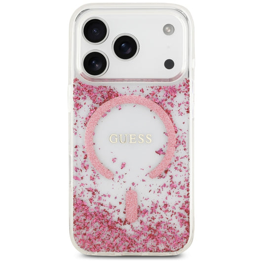 MagSafe tok Apple iPhone 17 Pro-hoz, Guess, Resin Bottom Glitter, Rózsaszín