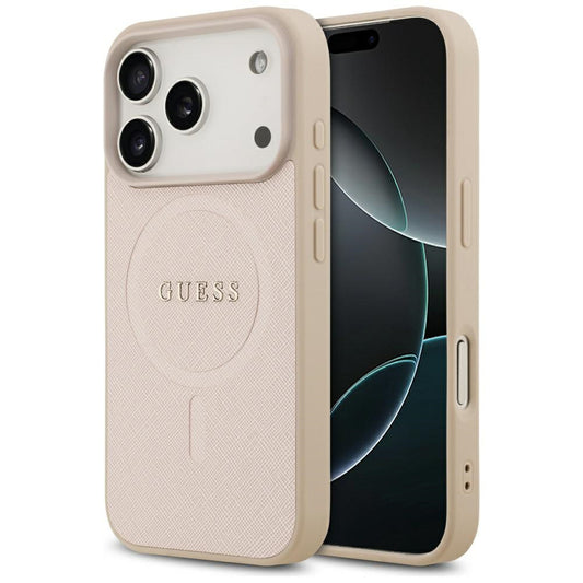 MagSafe tok Apple iPhone 17 Pro-hoz, Guess, Saffiano Classic Logo, Rózsaszín