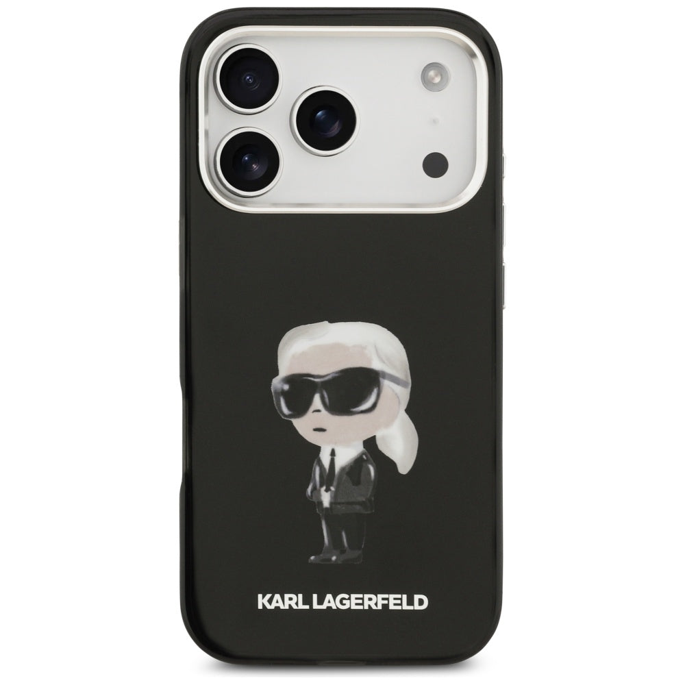 MagSafe tok Apple iPhone 17 Pro-hoz, Karl Lagerfeld, IML Aquarelle Karl Ikonik, Fekete