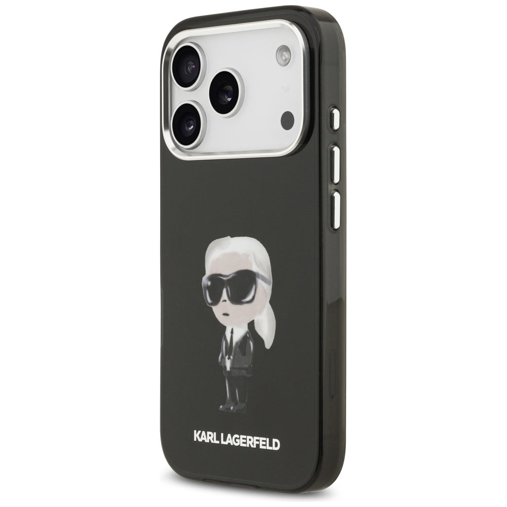 MagSafe tok Apple iPhone 17 Pro-hoz, Karl Lagerfeld, IML Aquarelle Karl Ikonik, Fekete
