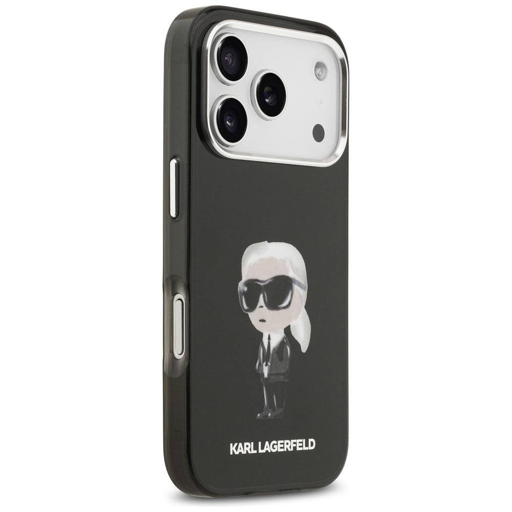 MagSafe tok Apple iPhone 17 Pro-hoz, Karl Lagerfeld, IML Aquarelle Karl Ikonik, Fekete