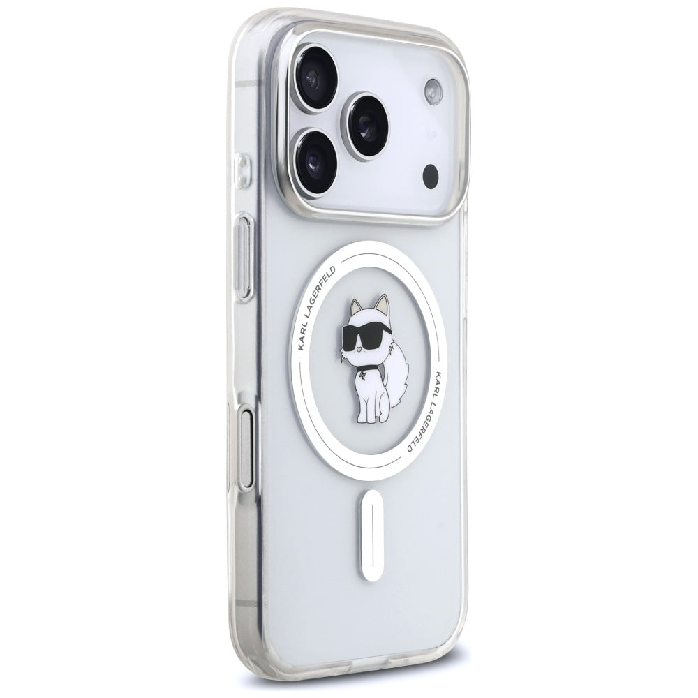 MagSafe tok Apple iPhone 17 Pro-hoz, Karl Lagerfeld, IML Logo Choupette, Átlátszó