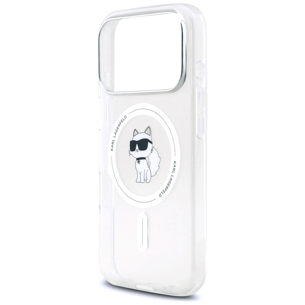 MagSafe tok Apple iPhone 17 Pro-hoz, Karl Lagerfeld, IML Logo Choupette, Átlátszó
