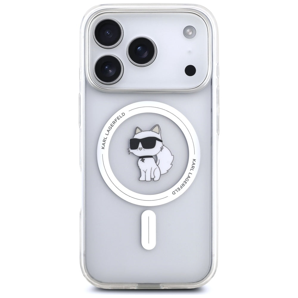 MagSafe tok Apple iPhone 17 Pro-hoz, Karl Lagerfeld, IML Logo Choupette, Átlátszó