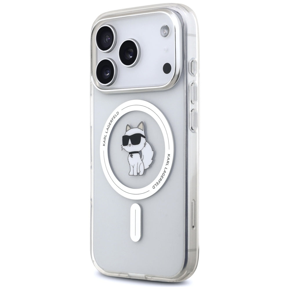 MagSafe tok Apple iPhone 17 Pro-hoz, Karl Lagerfeld, IML Logo Choupette, Átlátszó