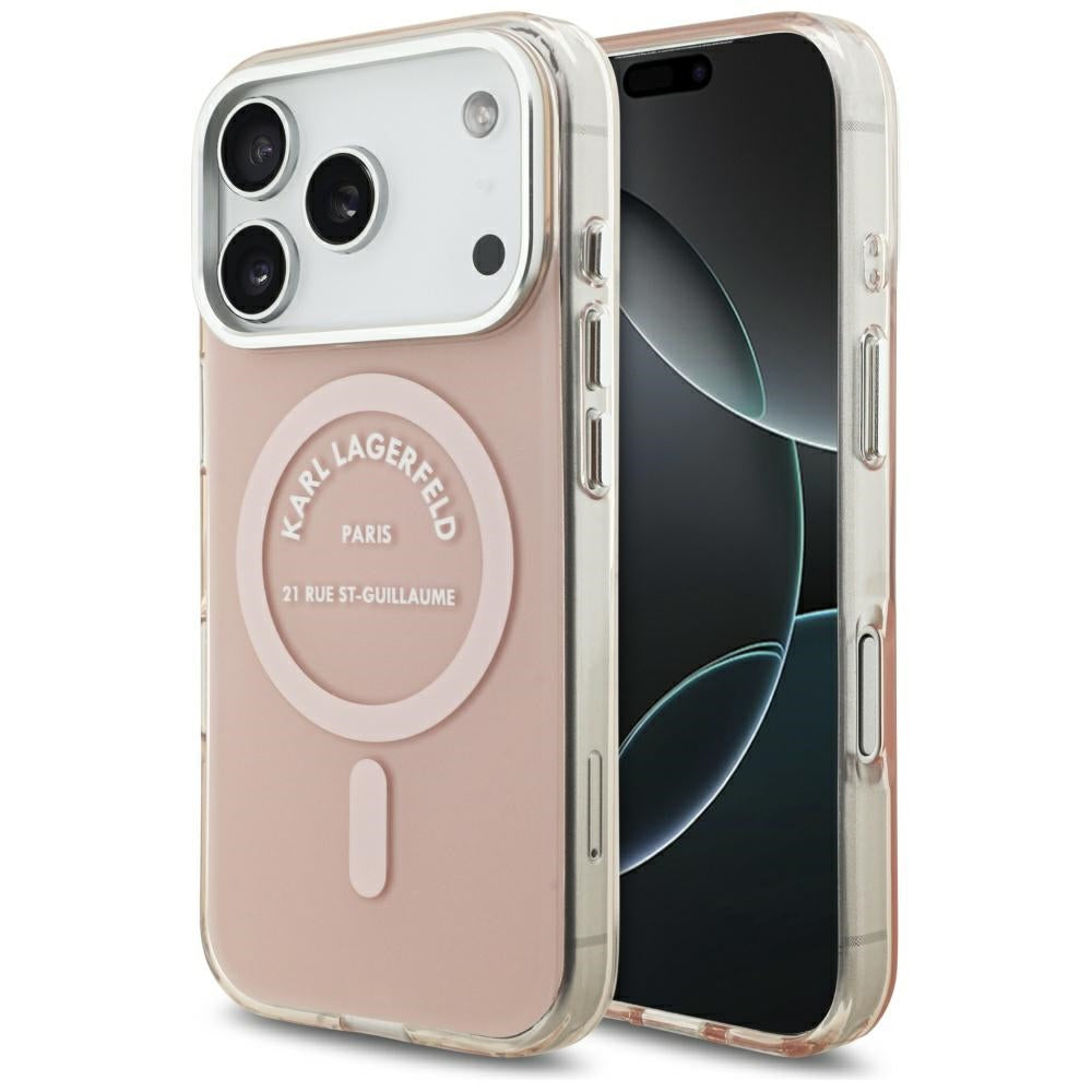 MagSafe Case for Apple iPhone 17 Pro, Karl Lagerfeld, IML Logo RSG, Pink