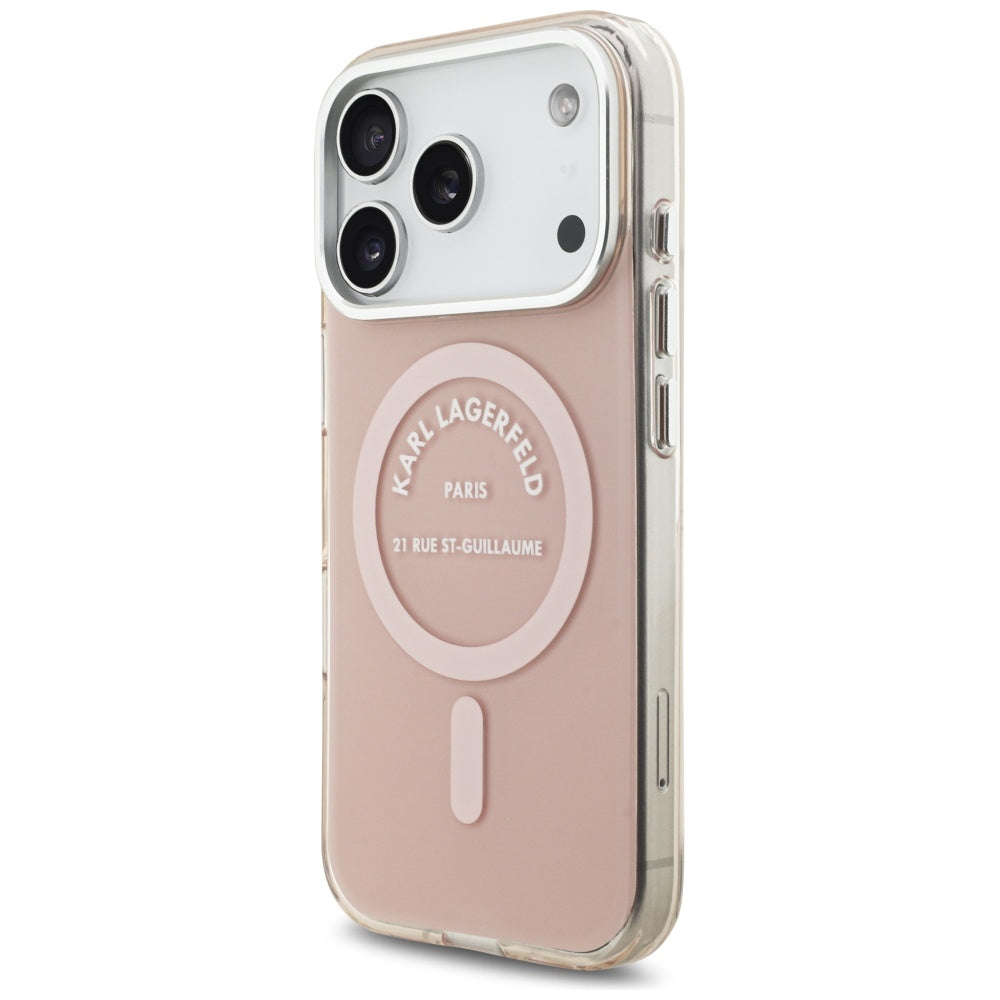 MagSafe Case for Apple iPhone 17 Pro, Karl Lagerfeld, IML Logo RSG, Pink