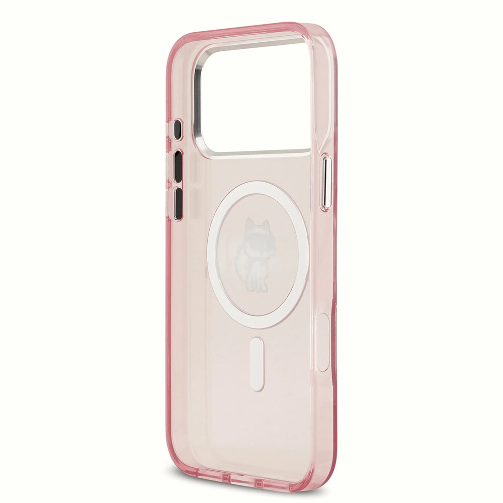 MagSafe tok Apple iPhone 17 Pro-hoz, Karl Lagerfeld, IML Sketch Logo Choupette, Rózsaszín