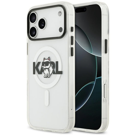 MagSafe tok Apple iPhone 17 Pro-hoz, Karl Lagerfeld, IML Sketch Logo Choupette, Átlátszó