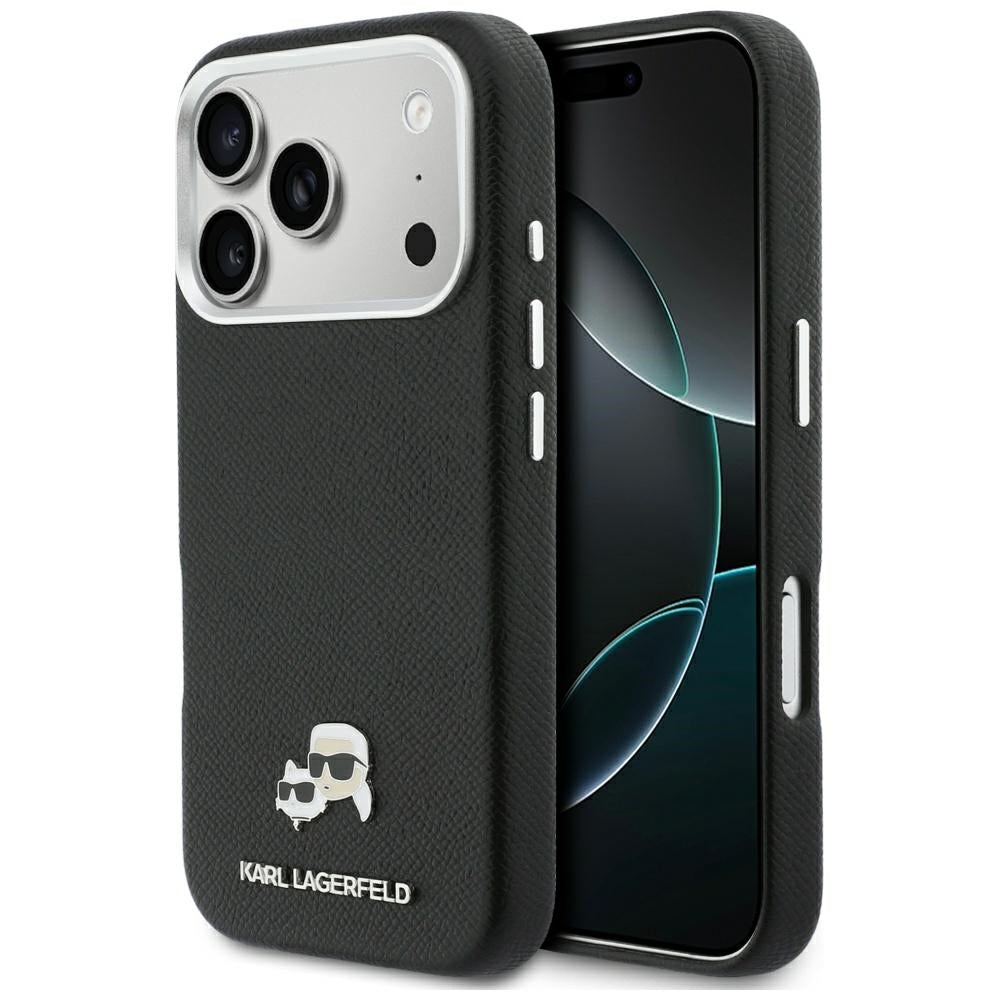 MagSafe tok Apple iPhone 17 Pro-hoz, Karl Lagerfeld, Karl & Choupette Head's Pin, Fekete