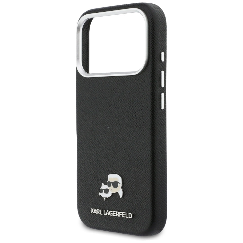 MagSafe tok Apple iPhone 17 Pro-hoz, Karl Lagerfeld, Karl & Choupette Head's Pin, Fekete