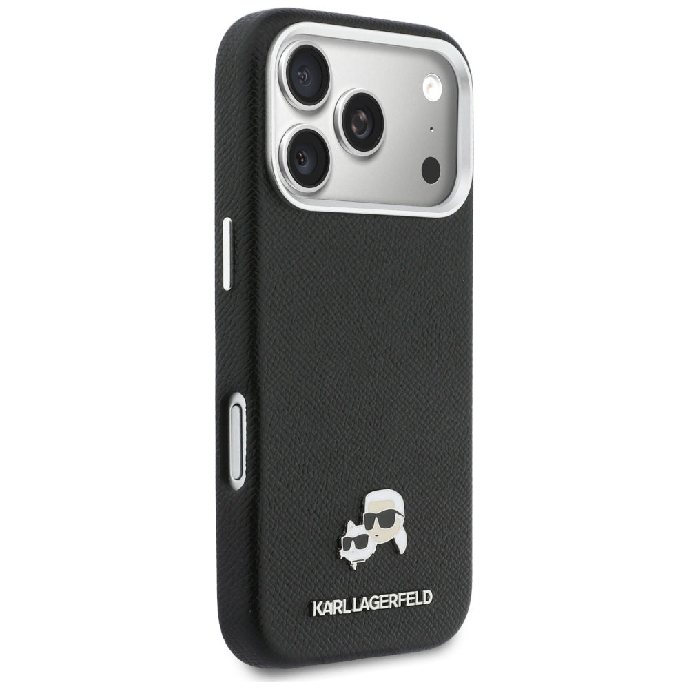 MagSafe tok Apple iPhone 17 Pro-hoz, Karl Lagerfeld, Karl & Choupette Head's Pin, Fekete