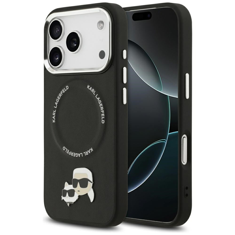 MagSafe tok Apple iPhone 17 Pro-hoz, Karl Lagerfeld, Karl & Choupette Pins, Fekete