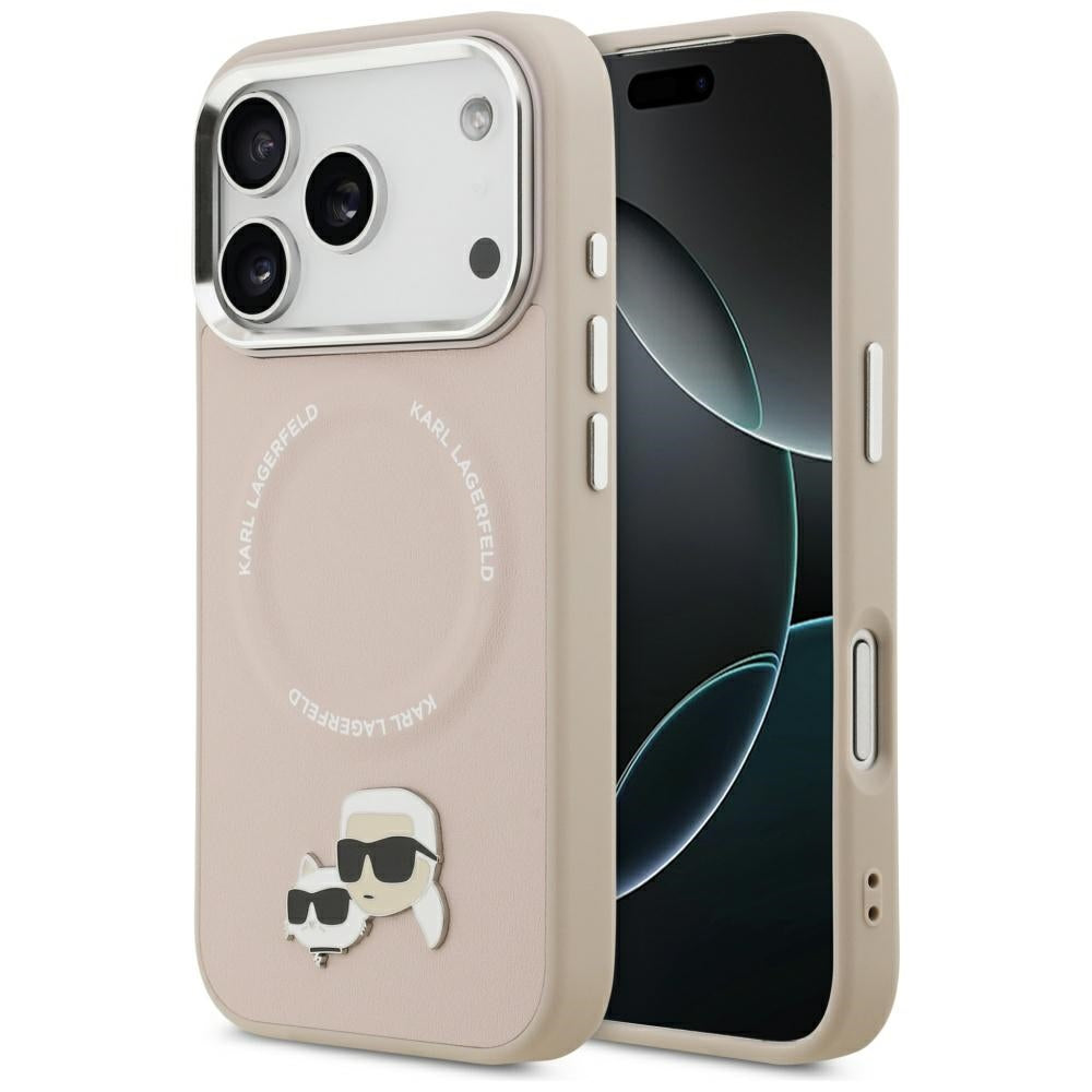 MagSafe tok Apple iPhone 17 Pro-hoz, Karl Lagerfeld, Karl & Choupette Pins, Rózsaszín