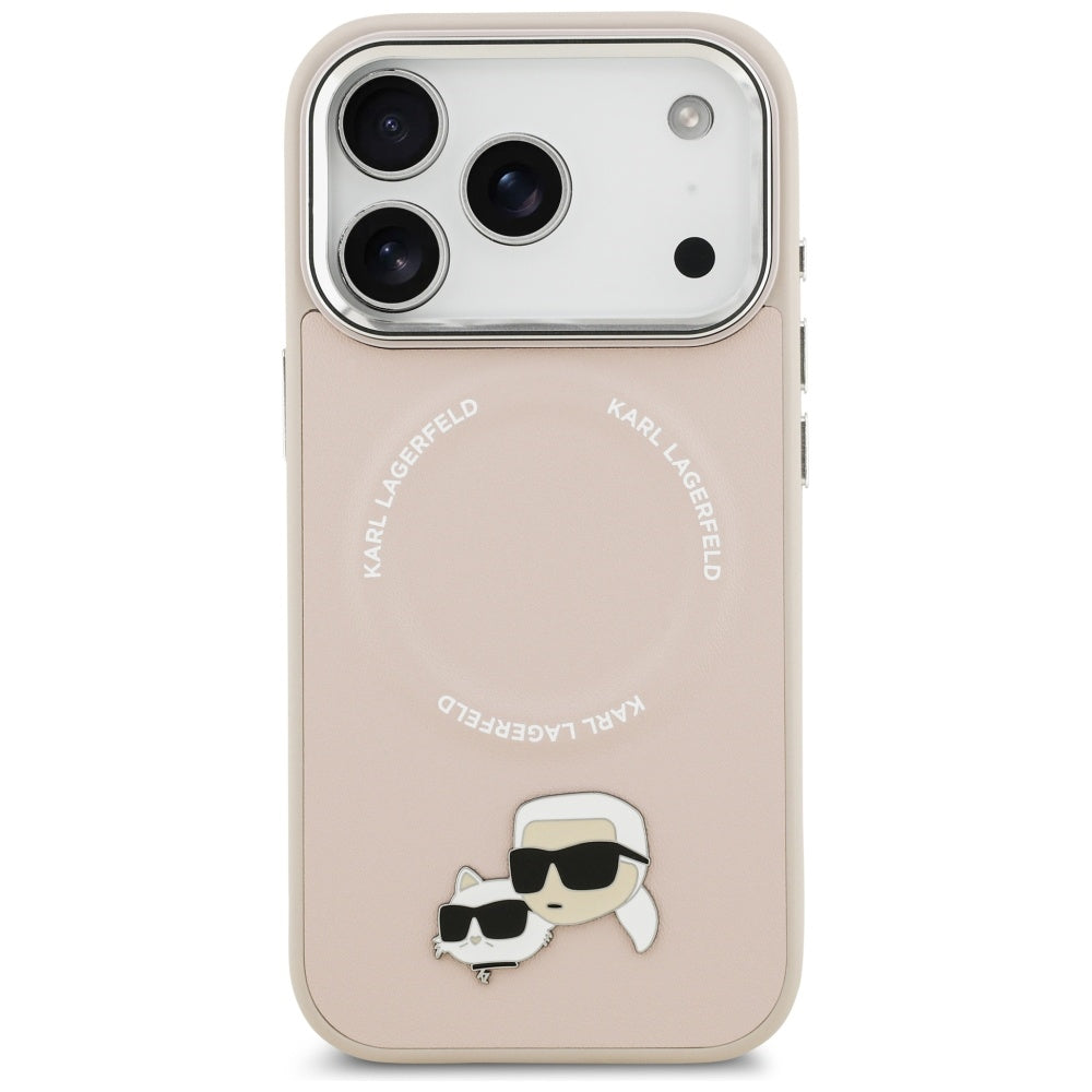 MagSafe tok Apple iPhone 17 Pro-hoz, Karl Lagerfeld, Karl & Choupette Pins, Rózsaszín