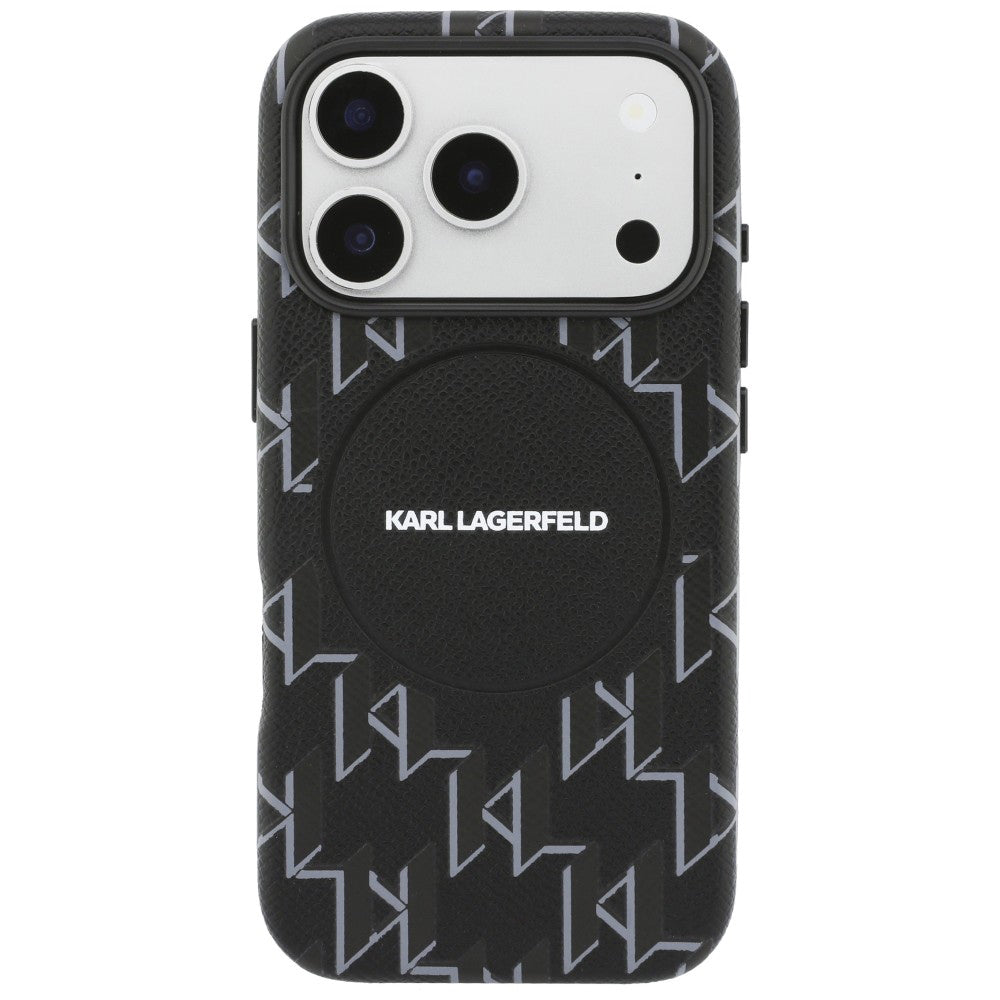 MagSafe tok Apple iPhone 17 Pro-hoz, Karl Lagerfeld, KL Monogram Logo, Fekete