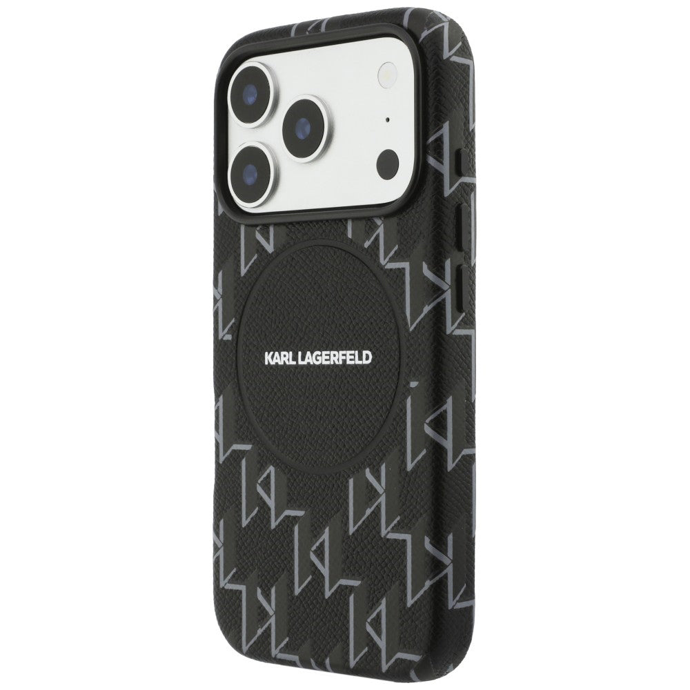 MagSafe tok Apple iPhone 17 Pro-hoz, Karl Lagerfeld, KL Monogram Logo, Fekete
