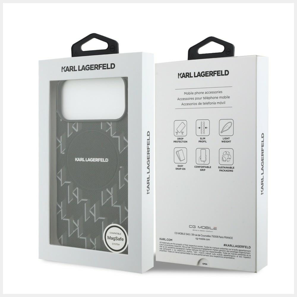 MagSafe tok Apple iPhone 17 Pro-hoz, Karl Lagerfeld, KL Monogram Logo, Fekete