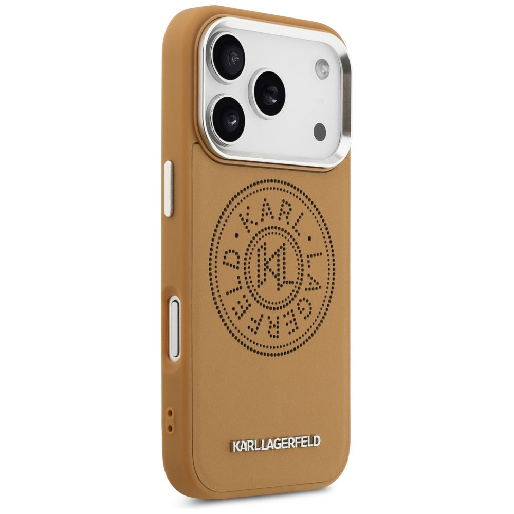 MagSafe tok Apple iPhone 17 Pro-hoz, Karl Lagerfeld, Point & Metal Logo, Barna