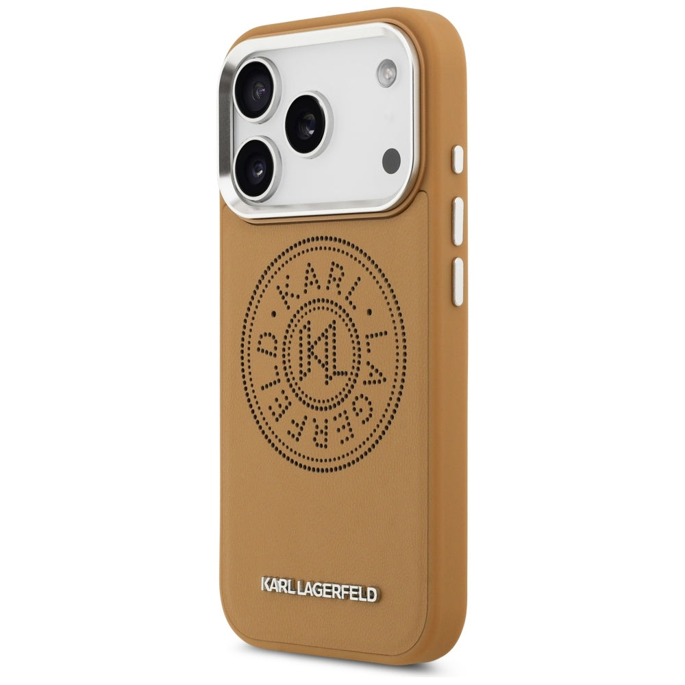 MagSafe tok Apple iPhone 17 Pro-hoz, Karl Lagerfeld, Point & Metal Logo, Barna