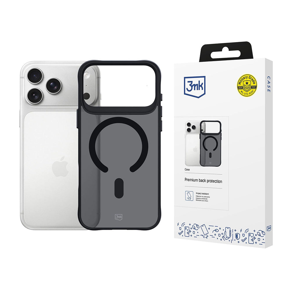 MagSafe tok Apple iPhone 17 Pro Max-hez, 3MK, Smoke MagCase, Fekete