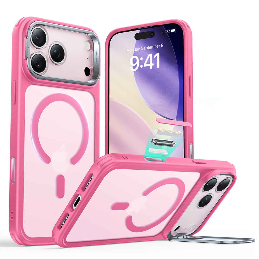 MagSafe tok Apple iPhone 17 Pro Max-hoz, ESR, Classic Hybrid Kickstand, Szatén Rózsaszín