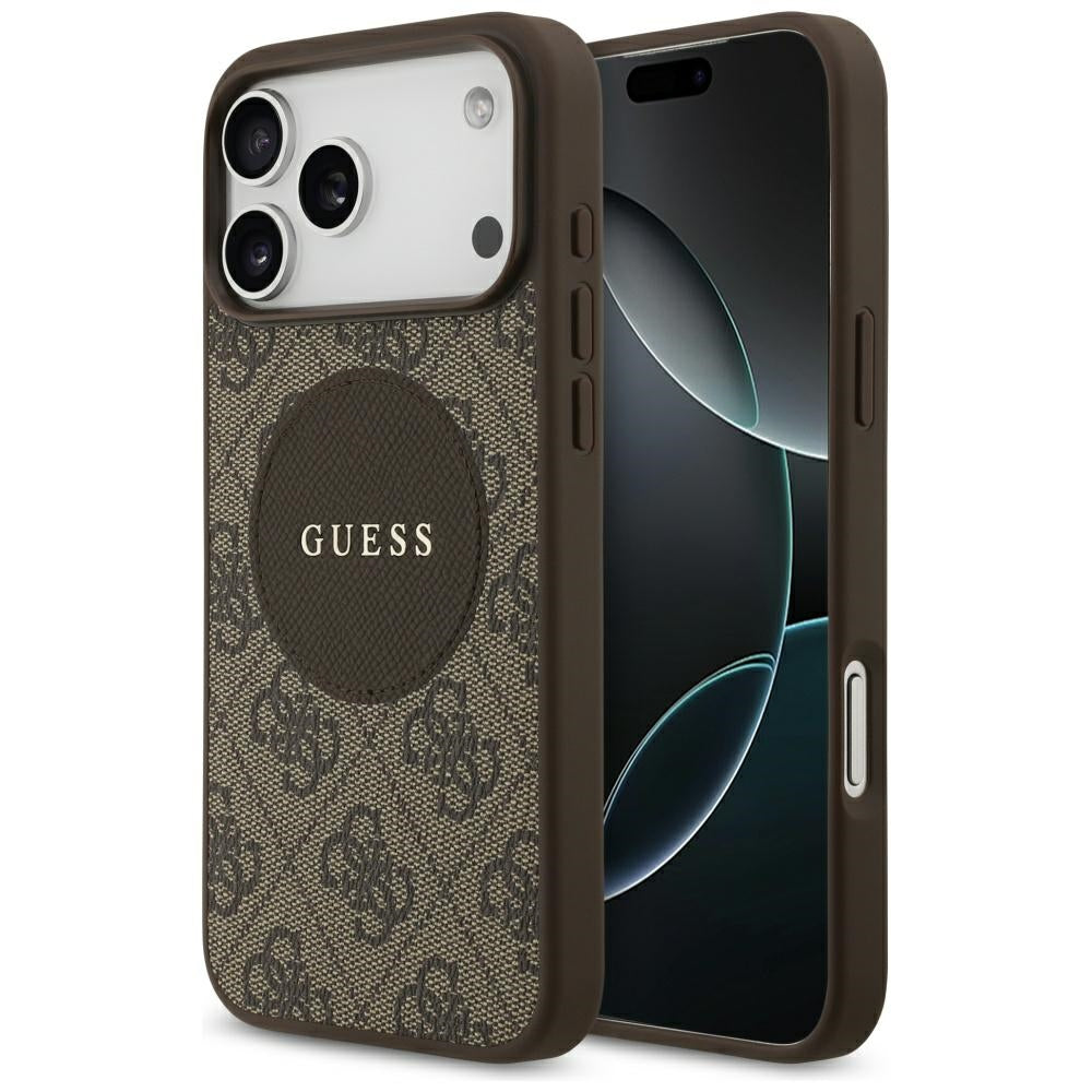 MagSafe tok Apple iPhone 17 Pro Max-hoz, Guess, 4G Circle Classic Logo, Barna