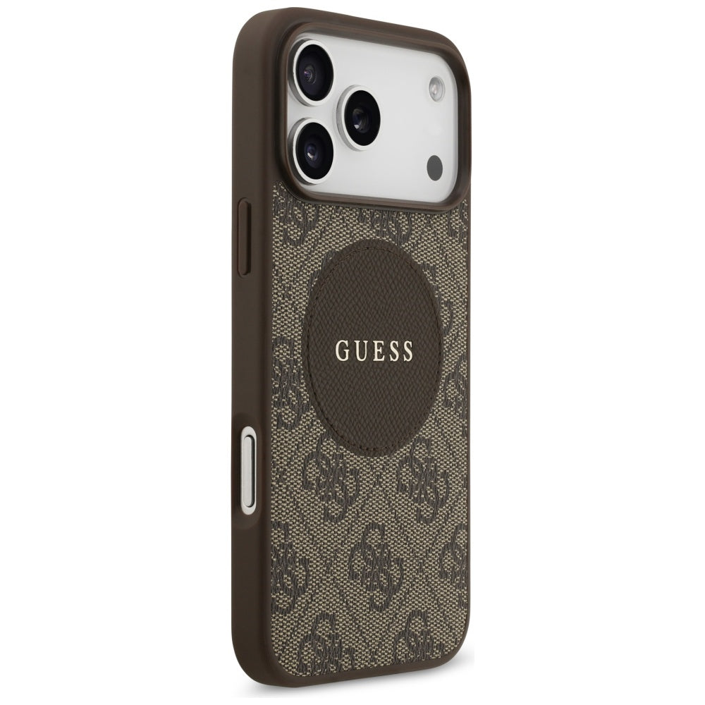 MagSafe tok Apple iPhone 17 Pro Max-hoz, Guess, 4G Circle Classic Logo, Barna