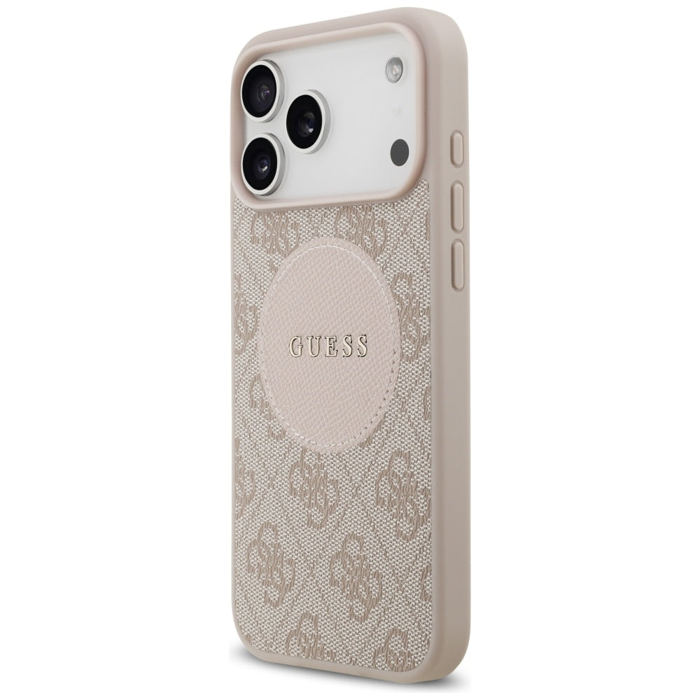 MagSafe Case for Apple iPhone 17 Pro Max, Guess, 4G Circle Classic Logo, Pink