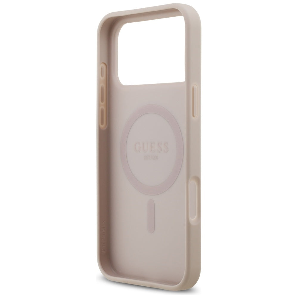 MagSafe Case for Apple iPhone 17 Pro Max, Guess, 4G Circle Classic Logo, Pink