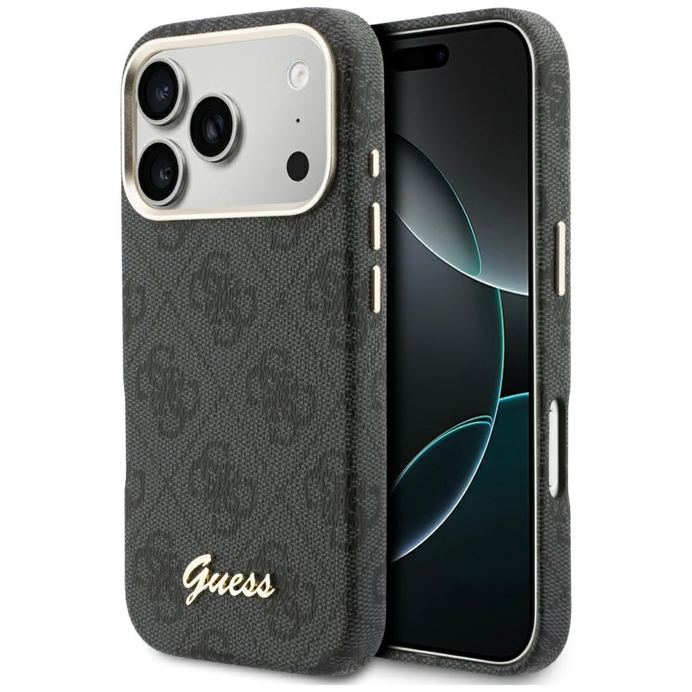 MagSafe tok Apple iPhone 17 Pro Max-hoz, Guess, 4G Script Logo, Fekete