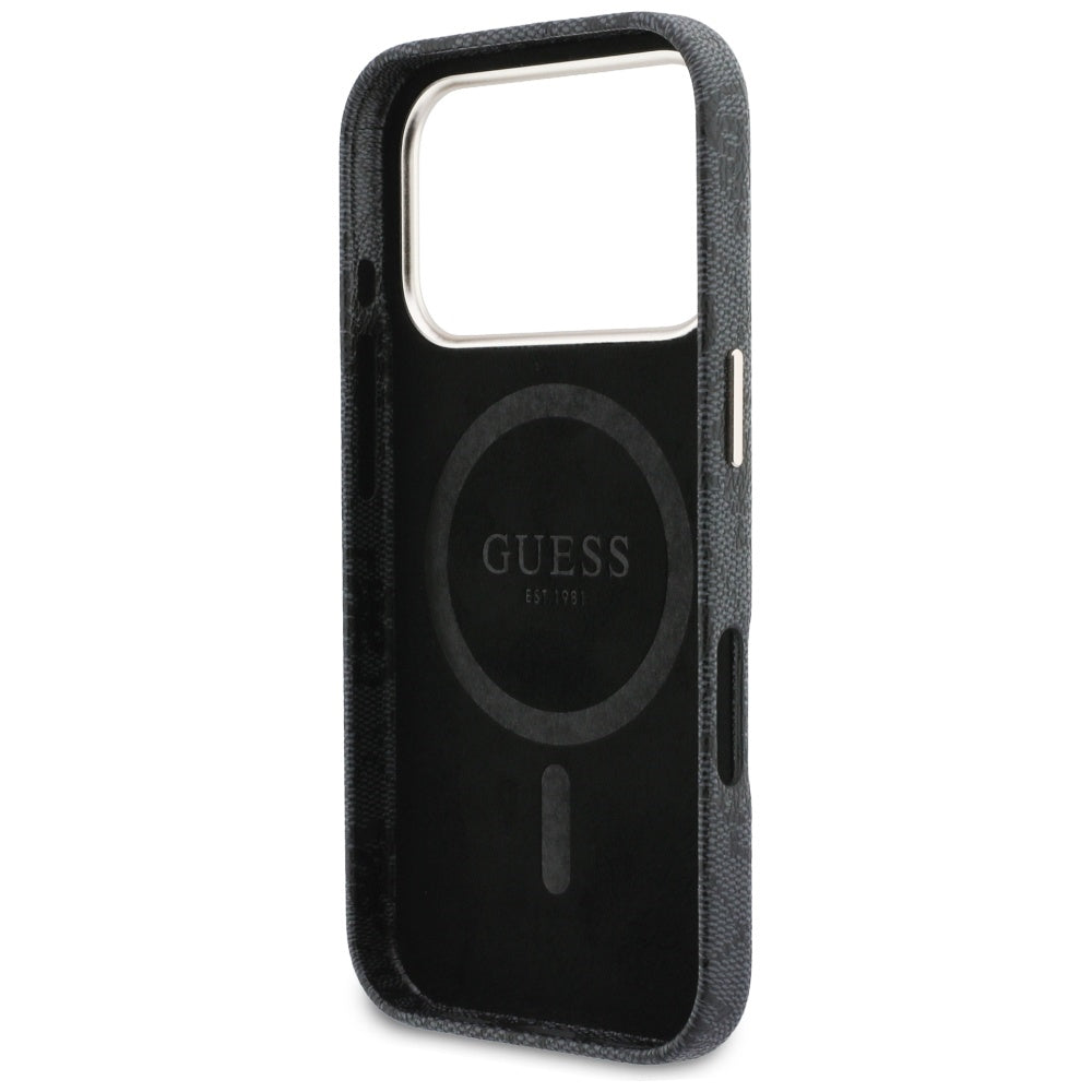MagSafe tok Apple iPhone 17 Pro Max-hoz, Guess, 4G Script Logo, Fekete