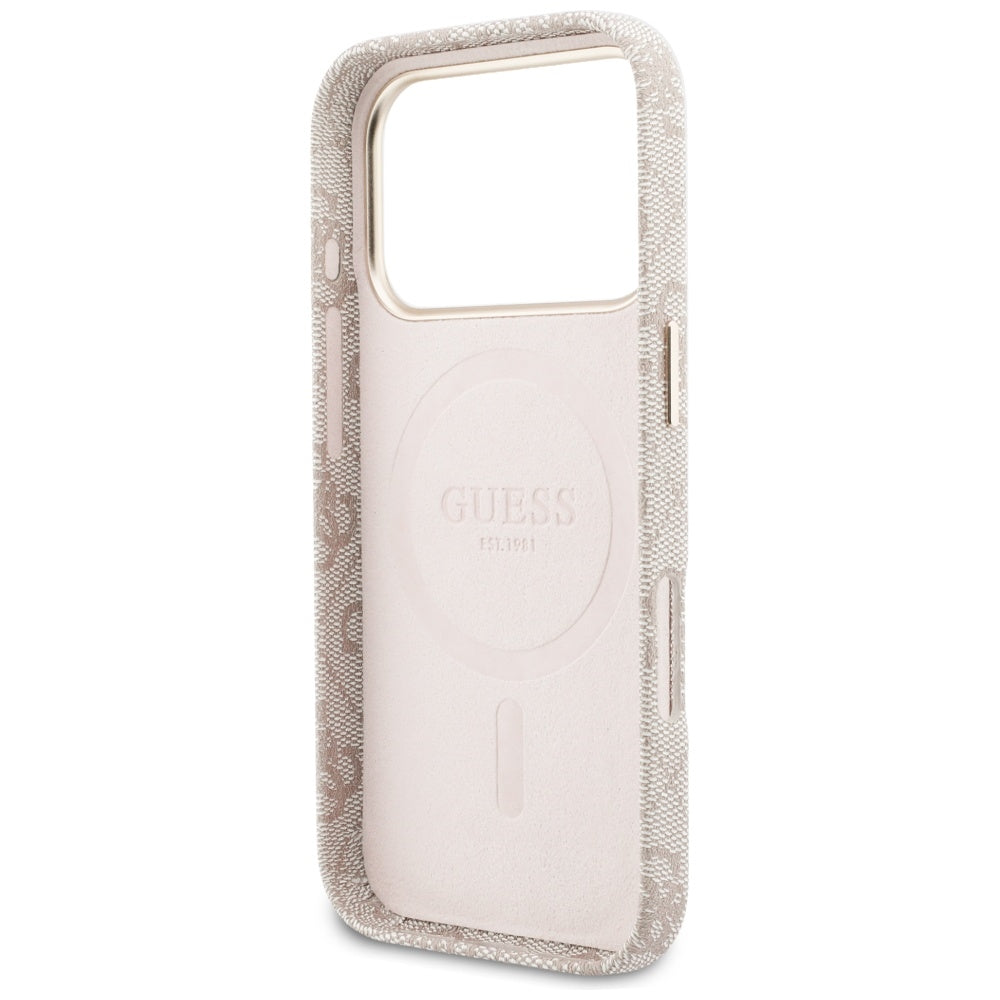 MagSafe tok Apple iPhone 17 Pro Max-hez, Guess, 4G Script Logo, Rózsaszín