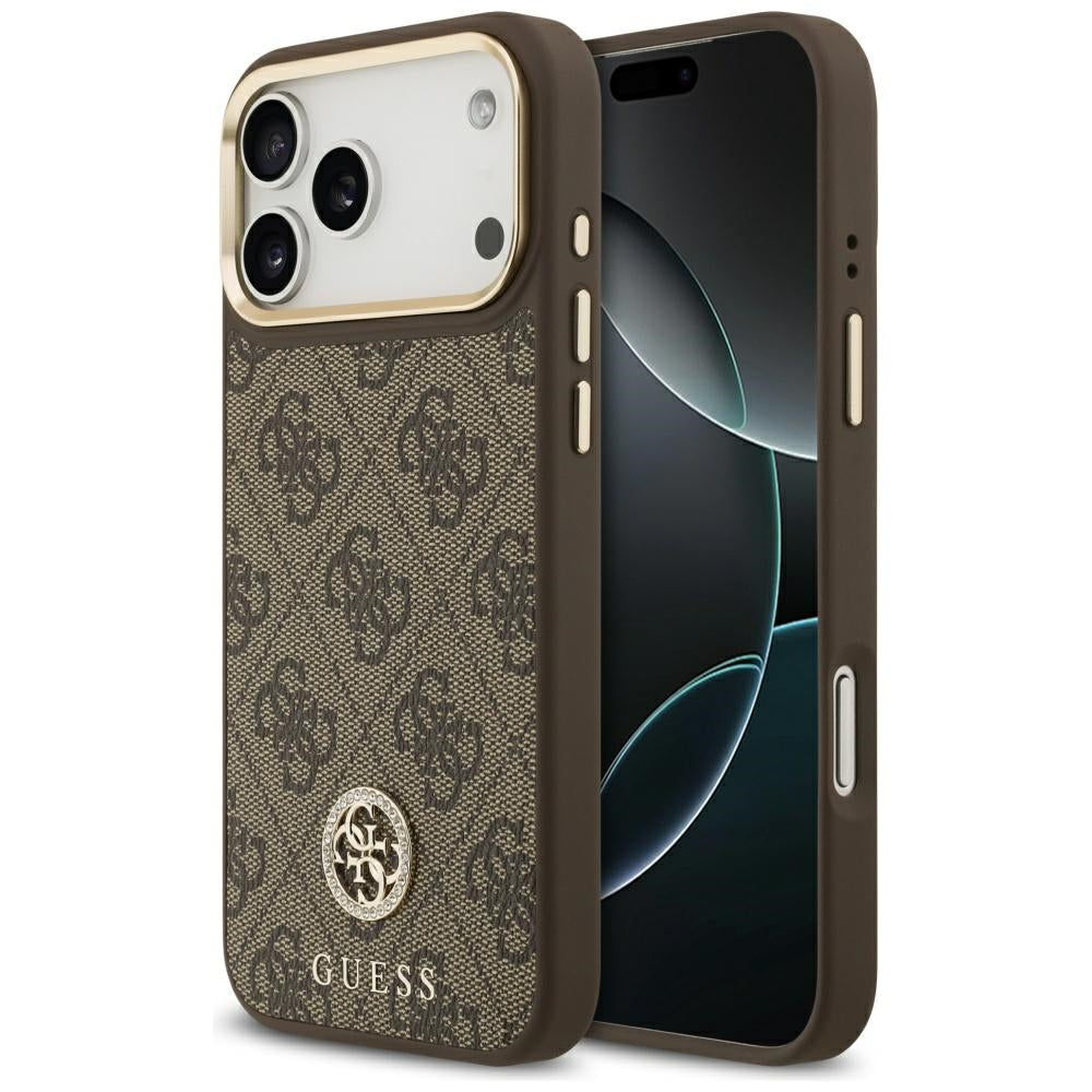 MagSafe tok Apple iPhone 17 Pro Max-hoz, Guess, 4G Strass Logo, Barna