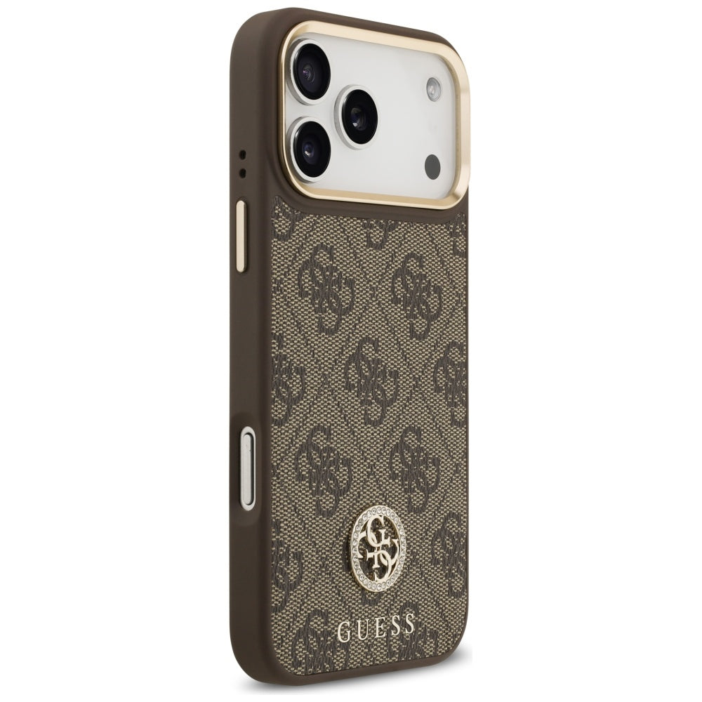 MagSafe tok Apple iPhone 17 Pro Max-hoz, Guess, 4G Strass Logo, Barna