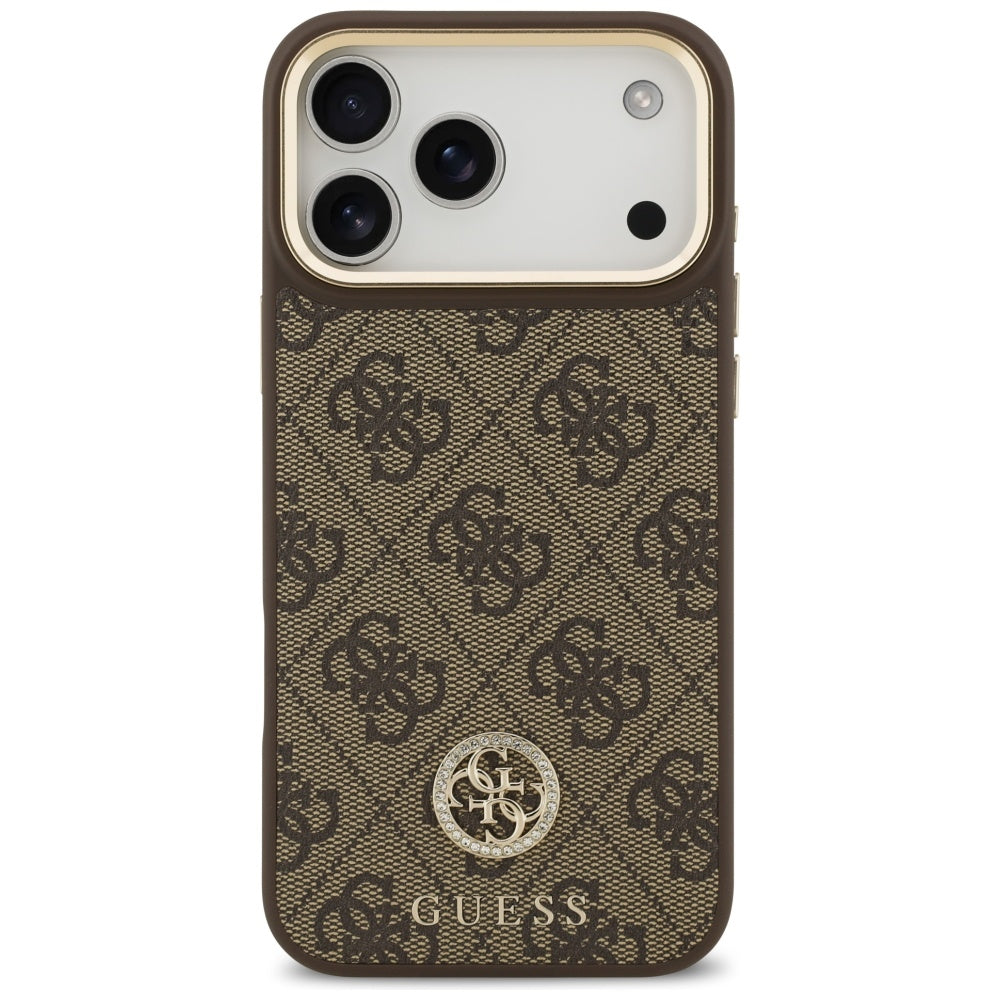 MagSafe tok Apple iPhone 17 Pro Max-hoz, Guess, 4G Strass Logo, Barna