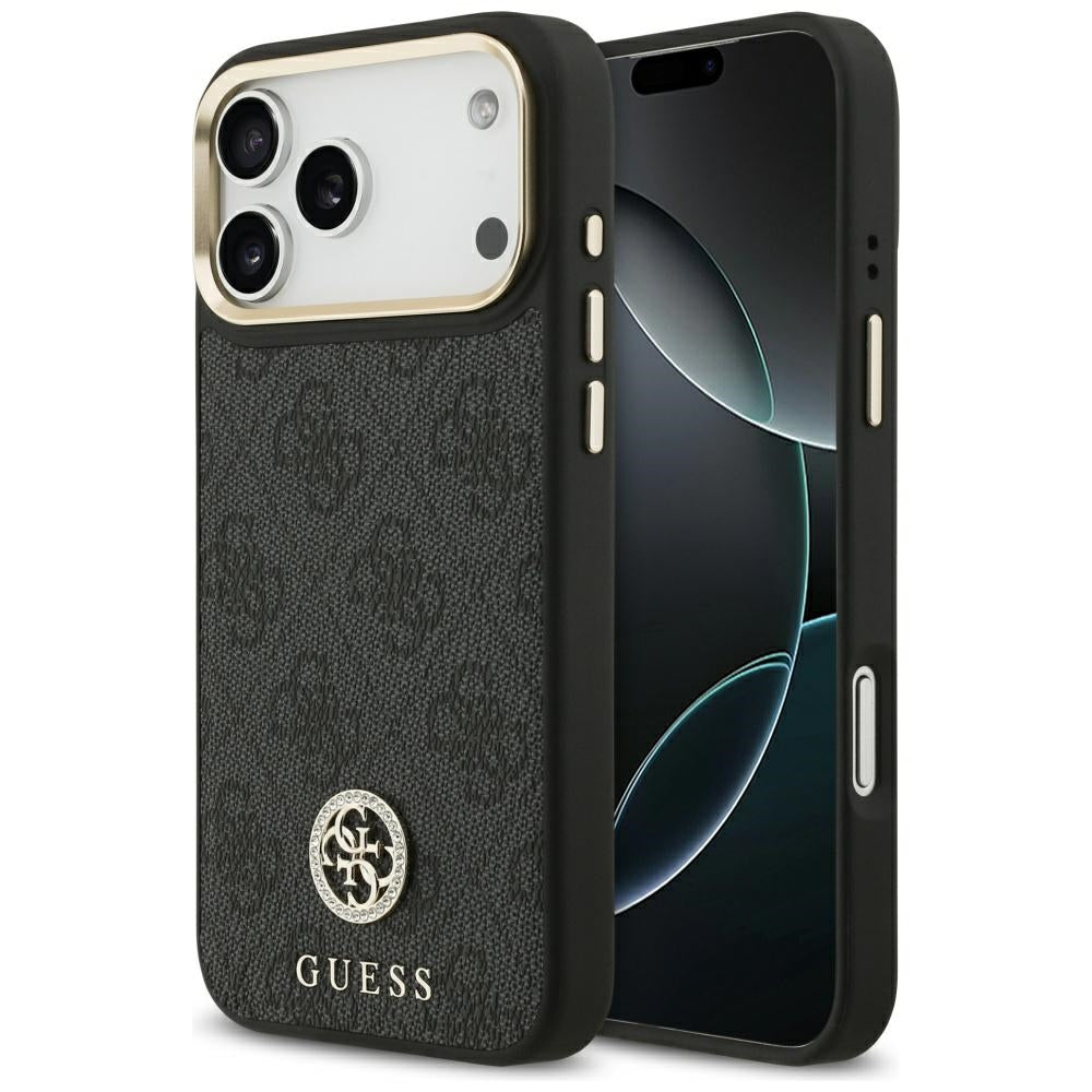 MagSafe tok Apple iPhone 17 Pro Max-hez, Guess, 4G Strass Logo, Fekete