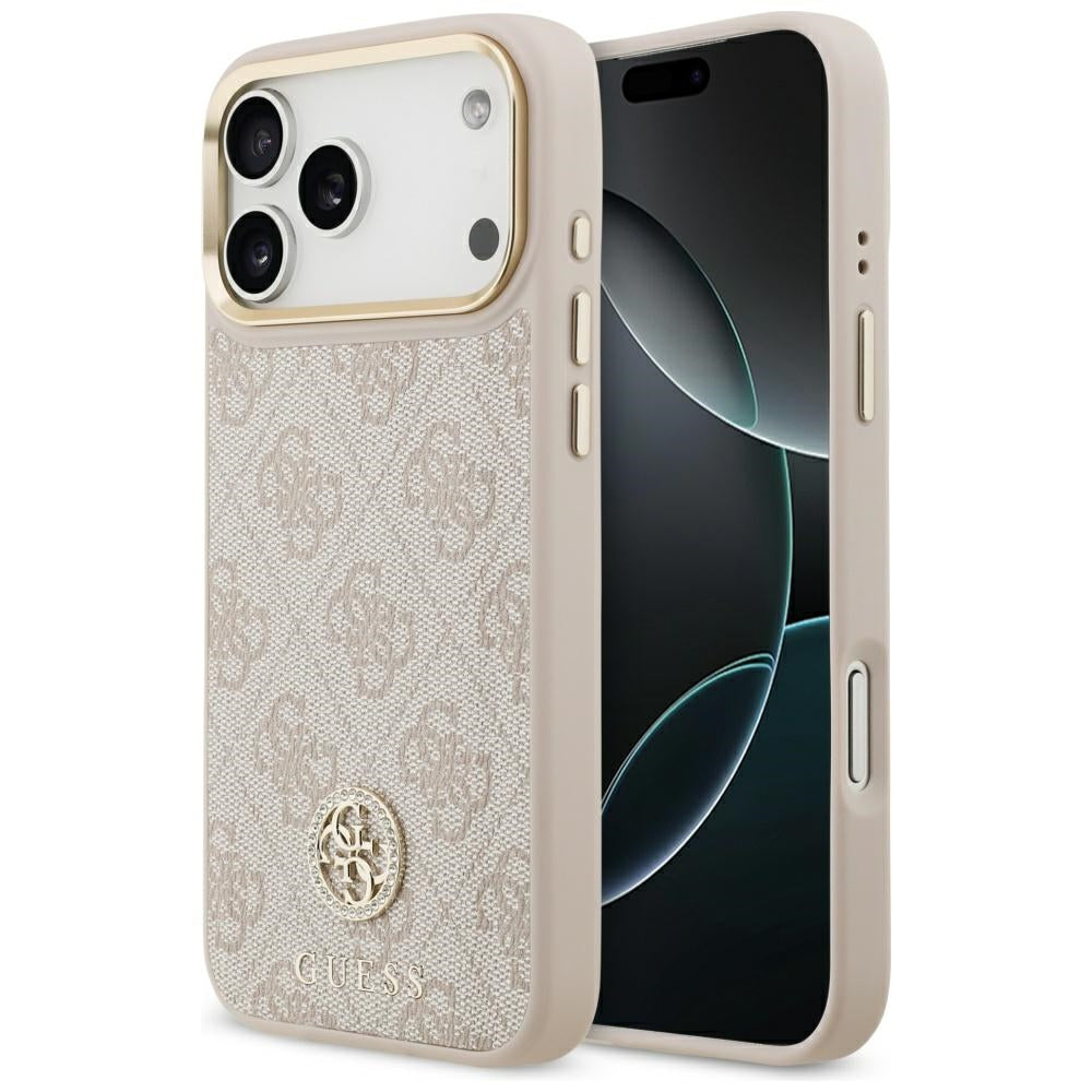MagSafe tok Apple iPhone 17 Pro Max-hoz, Guess, 4G Strass Logo, Rózsaszín