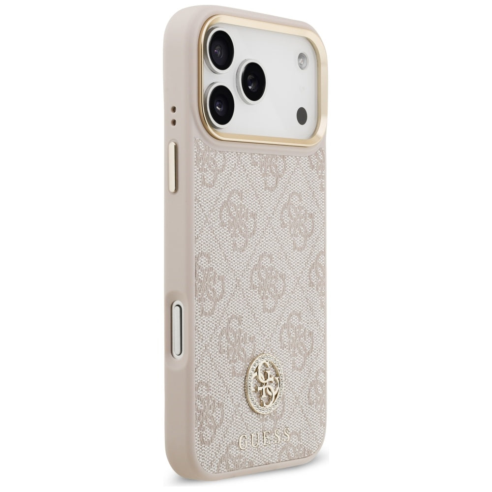 MagSafe tok Apple iPhone 17 Pro Max-hoz, Guess, 4G Strass Logo, Rózsaszín