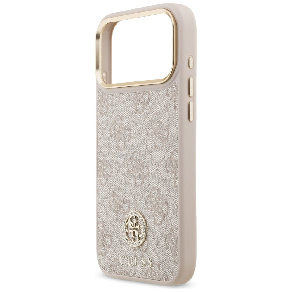 MagSafe tok Apple iPhone 17 Pro Max-hoz, Guess, 4G Strass Logo, Rózsaszín