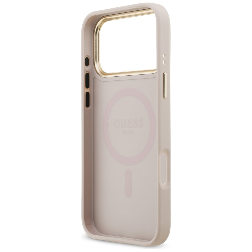MagSafe tok Apple iPhone 17 Pro Max-hoz, Guess, 4G Strass Logo, Rózsaszín