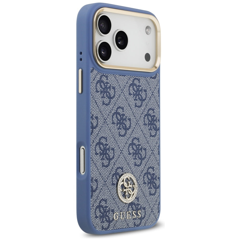 MagSafe tok Apple iPhone 17 Pro Max-hez, Guess, 4G Strass Logo nagy pánttal, Kék