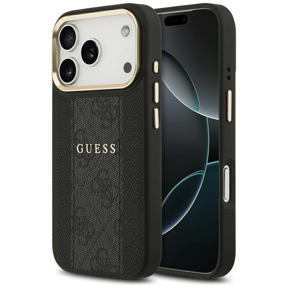 MagSafe tok Apple iPhone 17 Pro Max-hez, Guess, 4G Stripe, Fekete