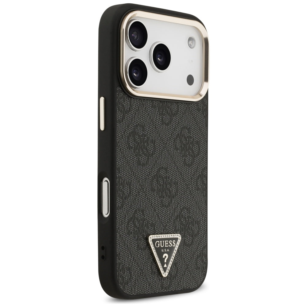 MagSafe tok Apple iPhone 17 Pro Max-hez, Guess, 4G Triangle Diamond Logo, Fekete