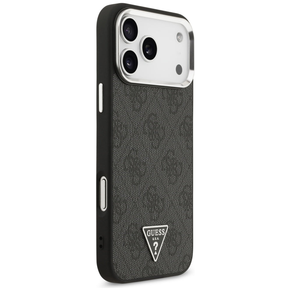 MagSafe tok Apple iPhone 17 Pro Max-hez, Guess, 4G Triangle Logo, Fekete-Ezüst
