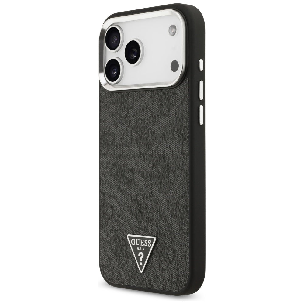 MagSafe tok Apple iPhone 17 Pro Max-hez, Guess, 4G Triangle Logo, Fekete-Ezüst