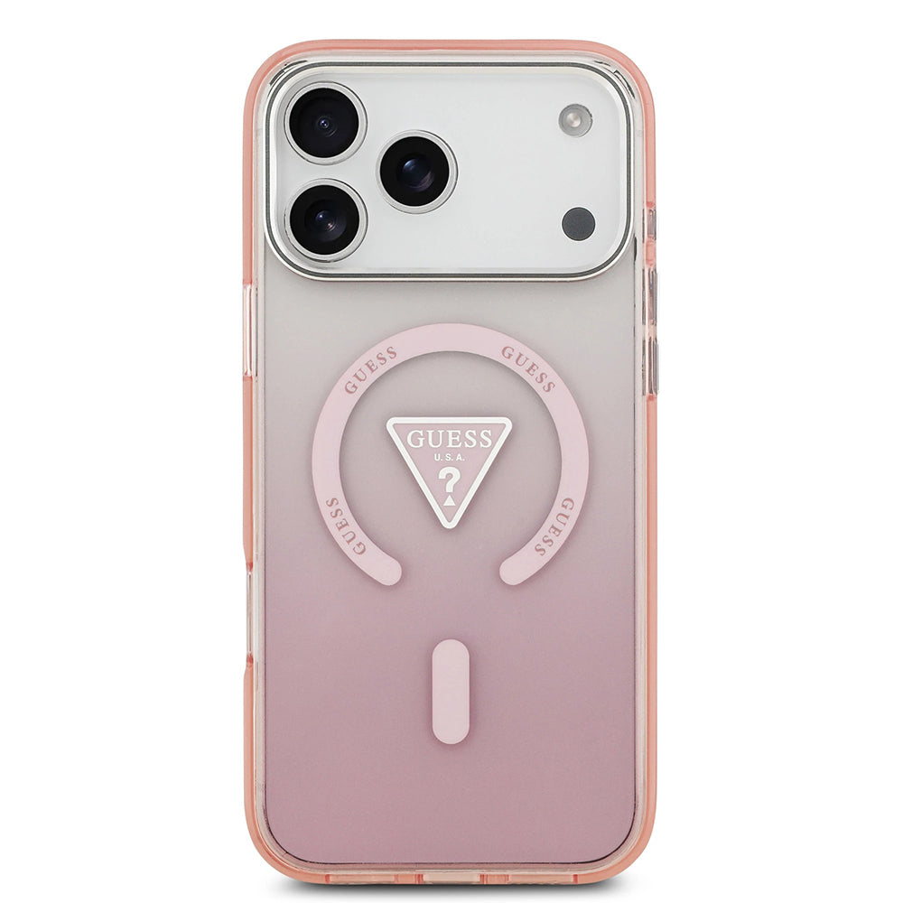 MagSafe tok Apple iPhone 17 Pro Max-hoz, Guess, IML Gradient Triangle Logo, Rózsaszín